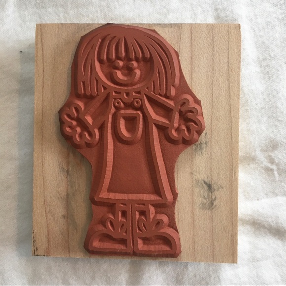 VTG Wood Mounted Hero Arts Girl Rubber Stamp - Picture 2 of 4